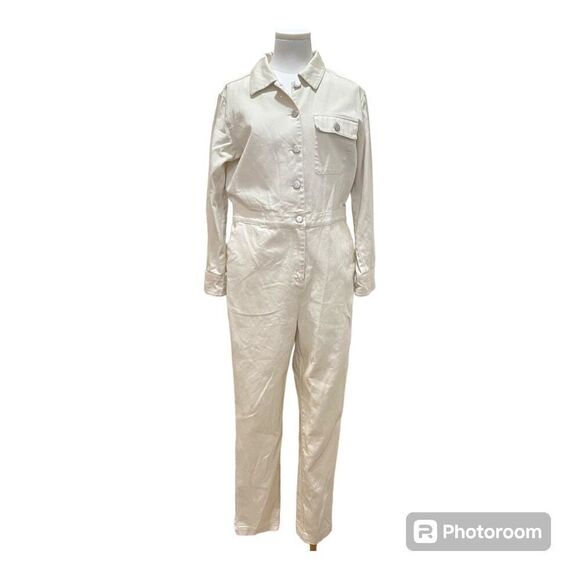 Sandy Liang x Target Women’s Button Front Long Sleeve Jumpsuit Birch Size 4 - Picture 4 of 16